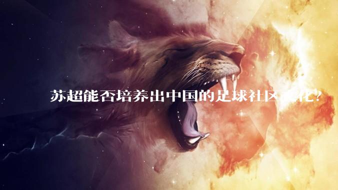 苏超能否培养出中国的足球社区文化？